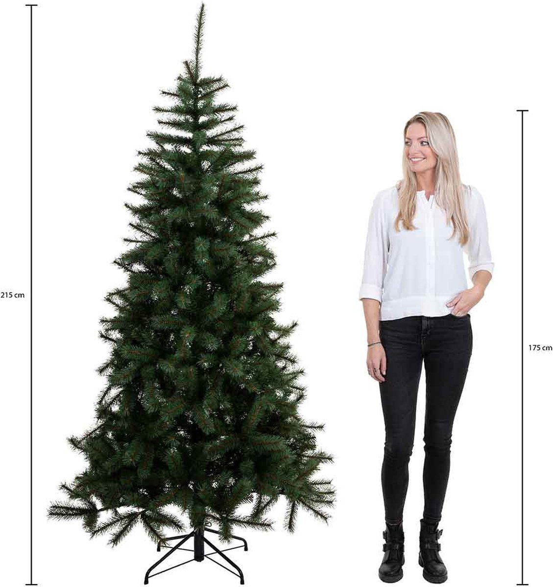 Black Box Smalle Kunstkerstboom - 215 cm - 767 takken - 240 LED's - Groen – foto 3