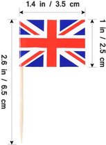 Akyol - 10 x cocktailprikkers Britse vlag - cocktailprikkers vlag - party prikkers 10 stuks – Britse verjaardag- verjaardag – Engeland – Groot Brittannië - Prikkers–feestprikkers – feest