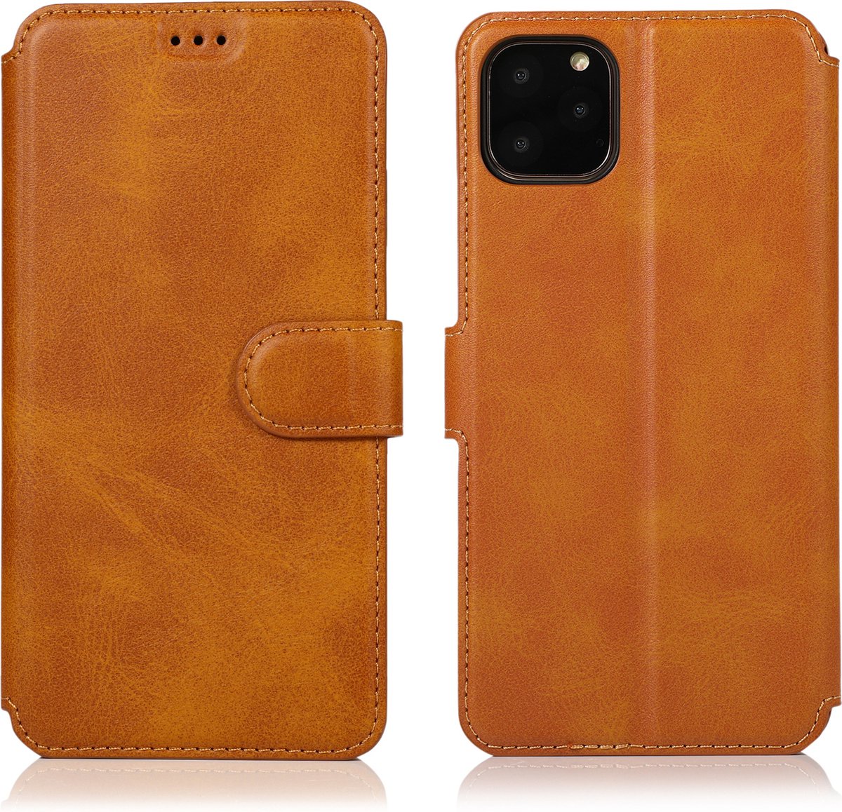 Bookcase Geschikt voor Apple iPhone 11 Pro - Bruin - Pasjeshouder - Portemonnee