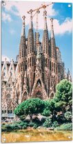 Tuinposter – Sagrada Familia in Barcelona, Spanje - 50x100 cm Foto op Tuinposter (wanddecoratie voor buiten en binnen)