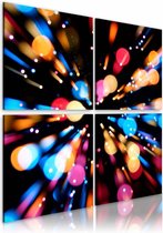 Schilderij - Snelheid van licht , multi kleur , 4 luik