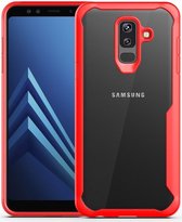 Samsung Galaxy A6 Plus Hybride Transparant Hoesje Rood