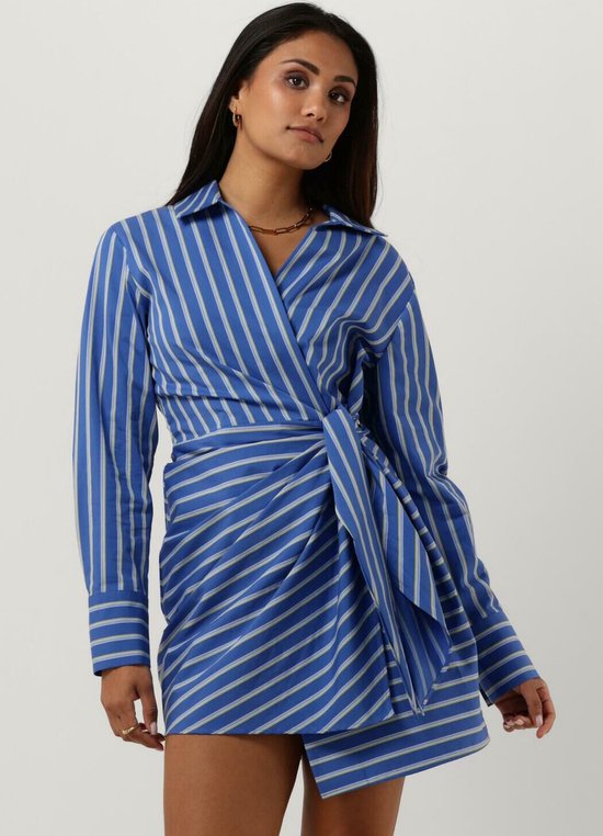 Tommy Hilfiger Co Stripe Short Wrap Shirt Dress Jurken Dames - Rok - Jurk -  Blauw -... | bol.
