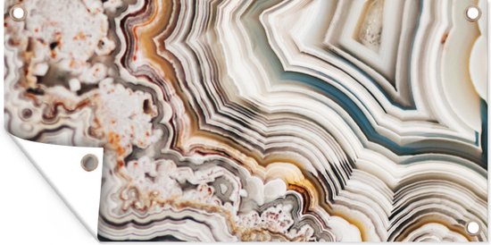 Affiche de clôture Pierre précieuse - Marbre - Nature - Abstrait - 200x100 cm - Toile de jardin