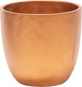 Mega Collections Cache-pot/pot de fleurs - céramique - bronze - D11 x H10 cm