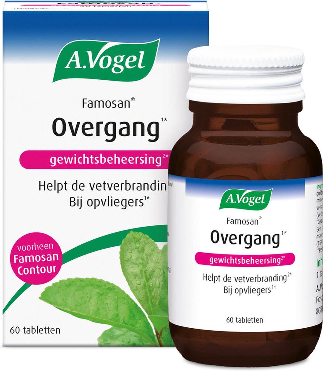 A.Vogel Famosan Overgang gewichtsbeheersing tabletten - Yerba mate helpt de vetverbranding en helpt om op gewicht te blijven.* - 60 st - A.Vogel