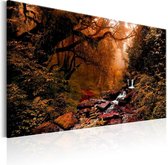 Schilderij - Herfst Waterval