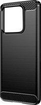 Geschikt voor Xiaomi 13 Versterkt Soft Case met geborsteld effect zwart