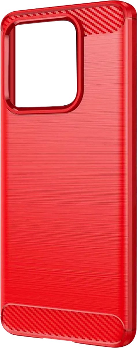 Geschikt voor Xiaomi 13 Versterkt Soft Case met geborsteld effect rood