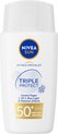 NIVEA SUN UV Face Triple Protect Ultralichte Zonnebrand Gezicht - SPF 50+ - Trekt Snel In - Drievoudige bescherming - Met Hyaluronzuur - 40 ml