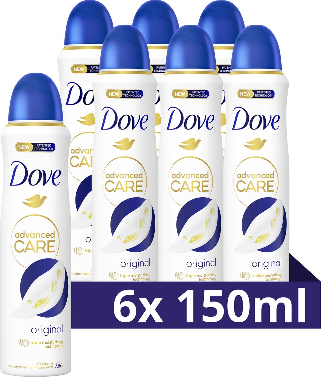 Dove Advanced Care Original Anti-Transpirant Deodorant Spray - 6 x 150 ml - Voordeelverpakking - Dove