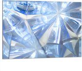 Dibond - Abstracte Lichtblauwe Vakken in Tegengestelde Richtingen - 100x75 cm Foto op Aluminium (Met Ophangsysteem)