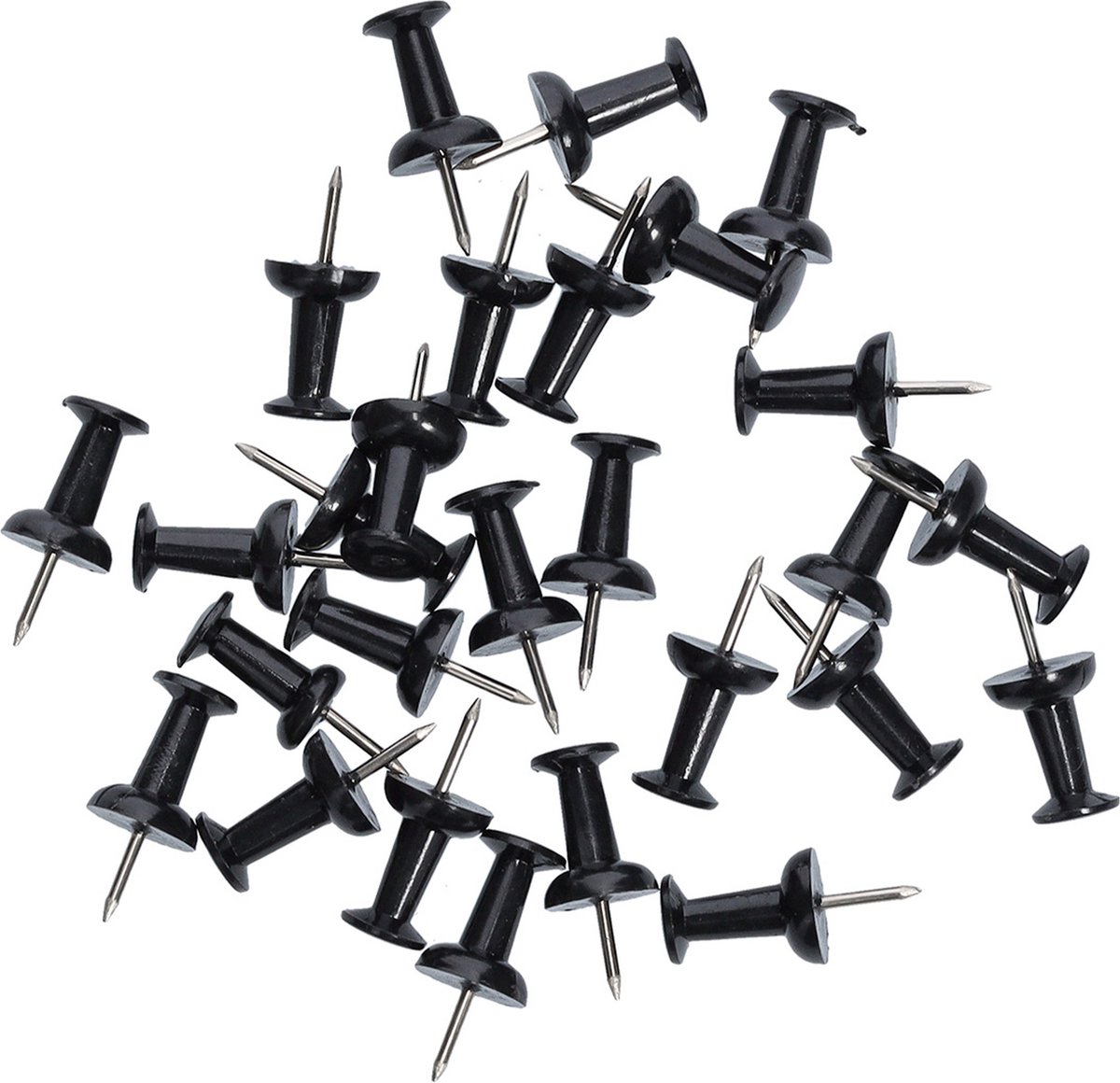Zeller punaises - set 25x - zwart - voor prikbord