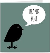 THANK YOU | kaart / wenskaart met envelop | bedankt kaartje | vogeltje