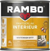 Rambo Pantserlak Interieur - Transparant Mat - Houtnerf Zichtbaar - Whitewash - 0.75L