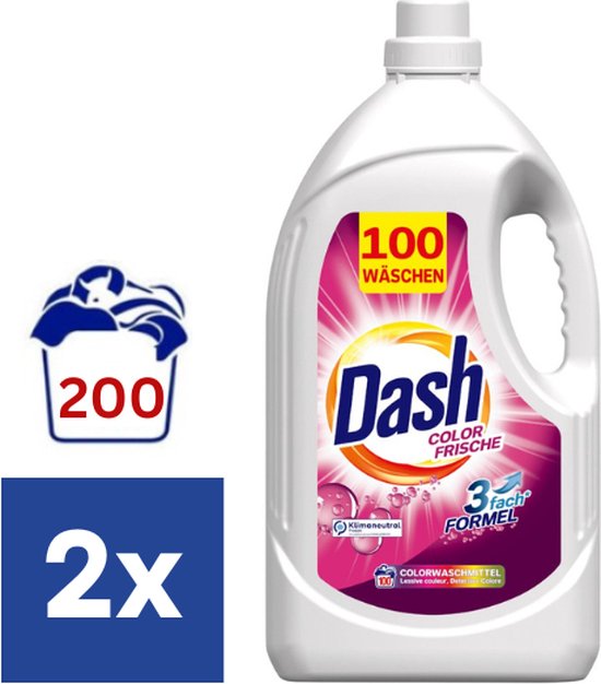 Dash Color Fresh Lessive Liquide - 2 x 5 l (200 lavages)