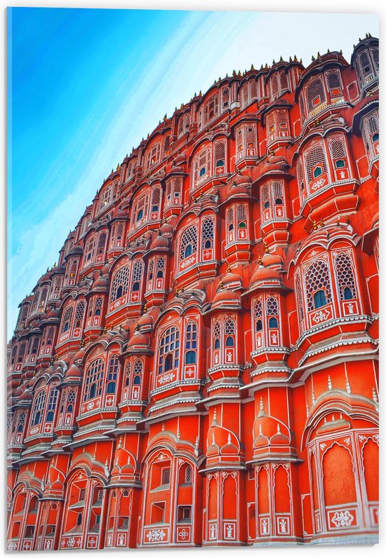 Acrylglas - Rood Kasteel Hawa Mahal - India - 40x60 cm Foto op Acrylglas (Wanddecoratie op Acrylaat)