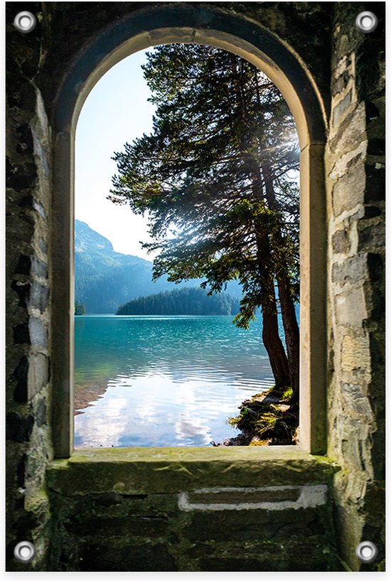 Tuinposter Doorkijk Lake View