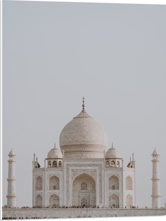 PVC Schuimplaat - Taj Mahal - India - 60x80 cm Foto op PVC Schuimplaat (Met Ophangsysteem)