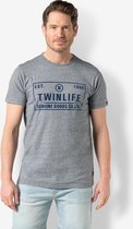 Twinlife Korte mouw T-shirt - TW32508 Blauw (Maat: XXXL)