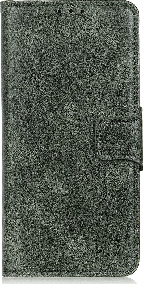 Mobigear Telefoonhoesje geschikt voor Motorola Moto E13 Hoesje | Mobigear Classy Bookcase Portemonnee | Pasjeshouder voor 2 Pasjes | Telefoonhoesje voor Pinpas / OV Kaart / Rijbewijs - Groen