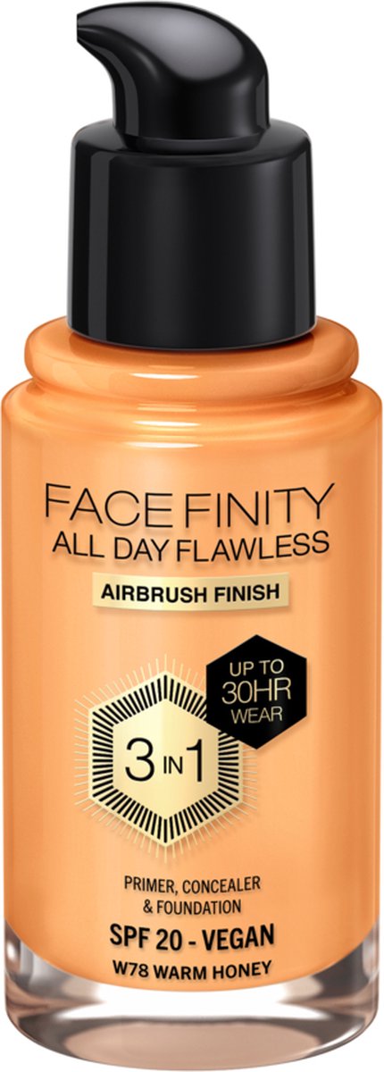 Max Factor Facefinity All Day Flawless Foundation W78 Warm Honey 34 ml