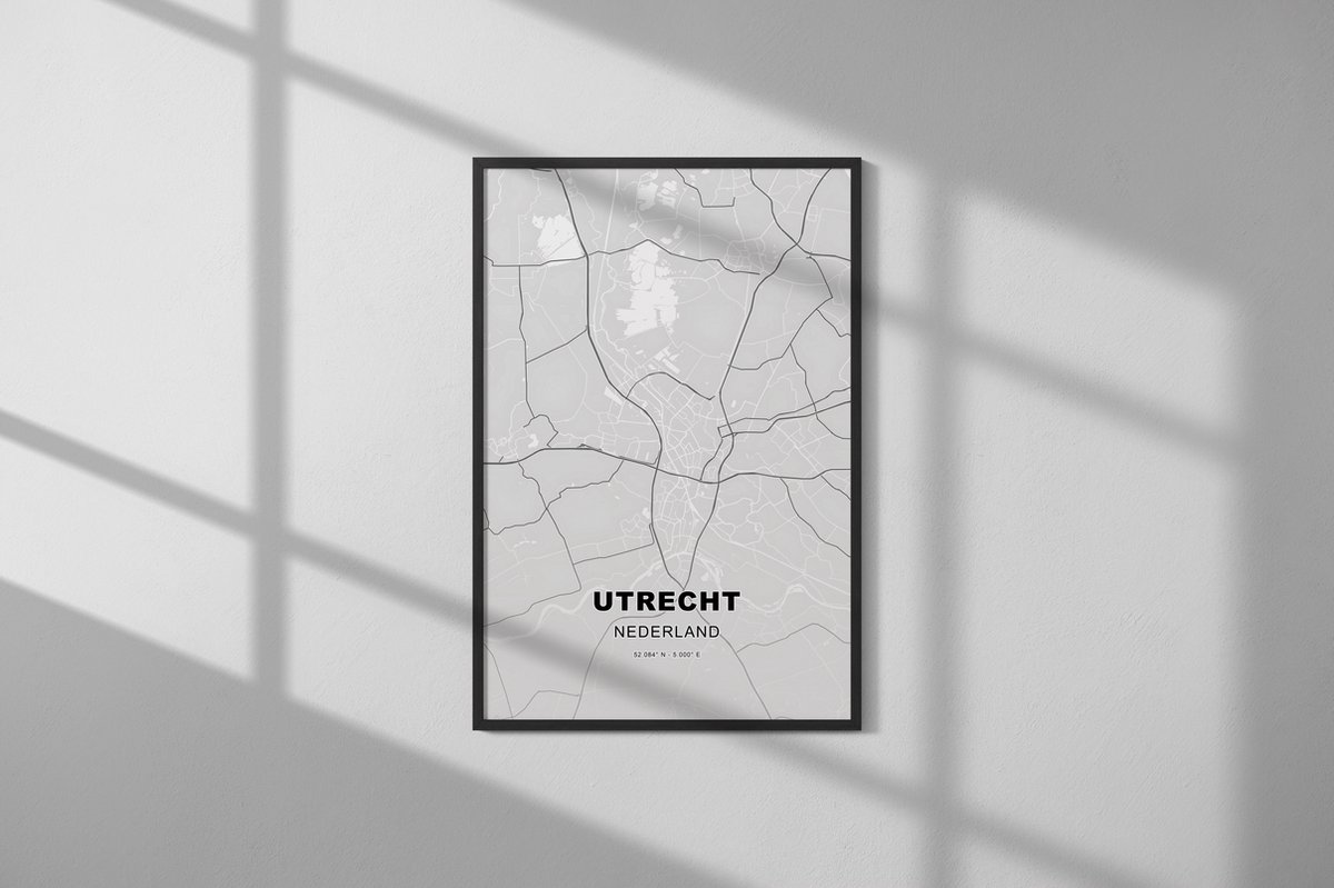 Utrecht, Nederland - Kaart - Stadskaart - Poster - Formaat: 70x50 cm