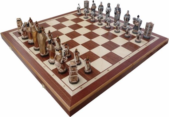 Thumbnail van een extra afbeelding van het spel England schaakset - Opklapbaar Decoratieve Schaakbord met Schaakstukken - Koning 135mm - Schaakbord 600x300