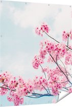 Gards Tuinposter Roze Bloesemboom - Bloemen - 120x150 cm - Tuindoek - Tuindecoratie - Wanddecoratie buiten - Tuinschilderij