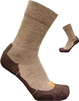 Lot de 2 paires de chaussettes de randonnée sport en laine mérinos S12 - Unisexe - Beige - Taille 39-42