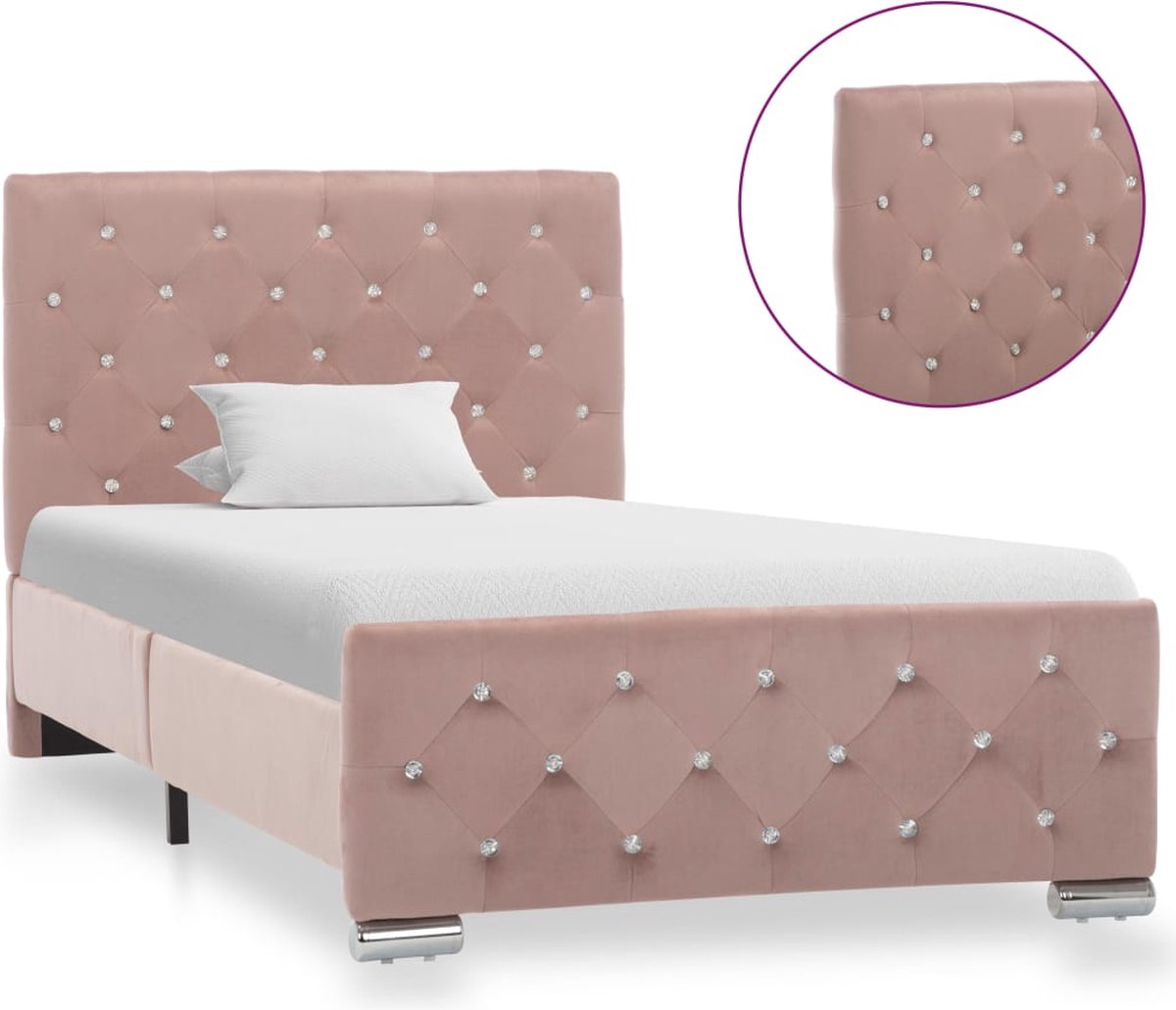 Maison Exclusive - Bedframe fluweel roze 90x200 cm main product image