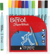 Berol Colourfine. diverse kleuren. d 10 mm. lijndikte 0.3-0.7 mm. 12 stuk/ 1 doos