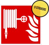 Pictogram/ sticker | 20 x 20 cm | Brandslang | Brandbeveiliging | Brandweer | Noodpictogram | Wettelijke verplichting | Permanente lijm | 5 stuks