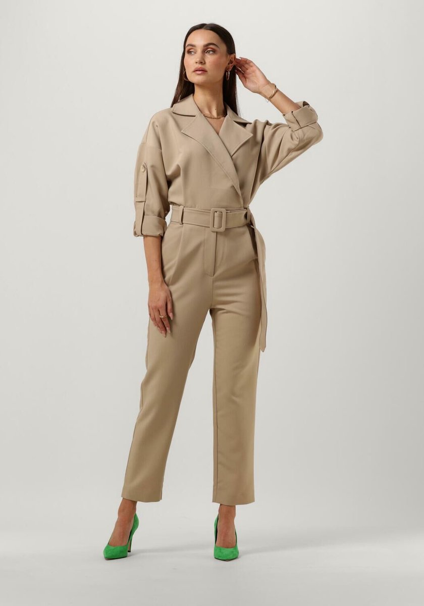 HHMY Broekpak voor dames, feestelijk, elegant, bruiloft, overall voor dames, zomer, elegant, eendelig, schoudervrij, jumpsuit voor dames, zomer, eendelig, effen playsuit met riem, legergroen, M
