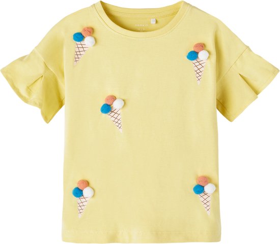 Name it t-shirt meisjes - geel - NMFfenja - maat 110