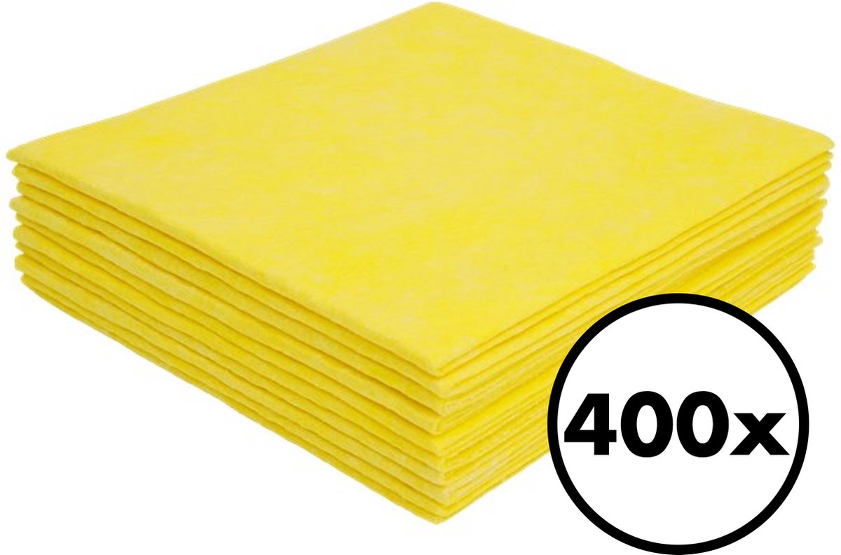 Goedkoopste Huishouddoekjes – 400 Stuks – 38 x 40 cm – Geel – Schoonmaakdoekjes – Gele Schoonmaak Doekjes – Schoonmaakdoeken – Schoonmaak – Schoonmaakspullen – Wasbaar – Huishouden Schoonmaken – Huishoudelijke Artikelen