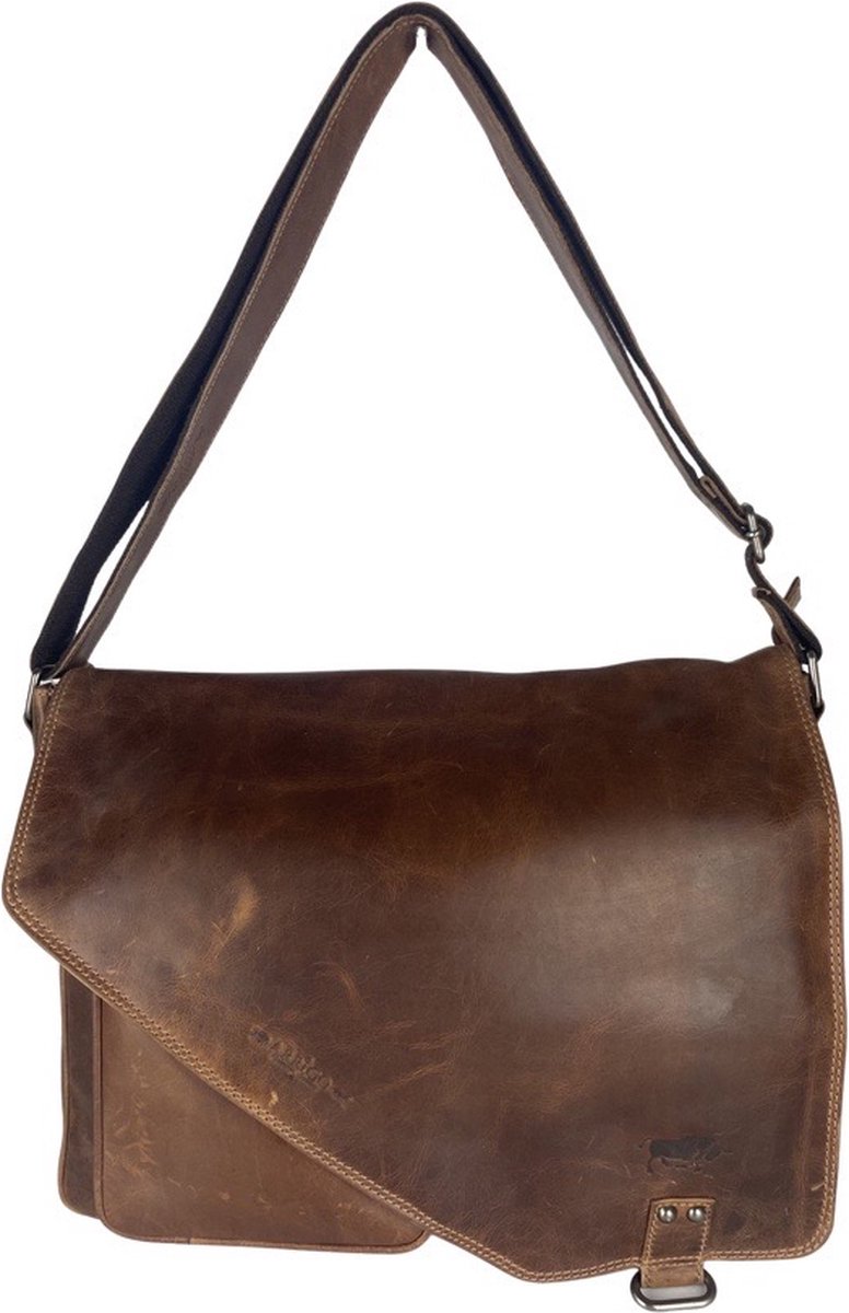 Aktetas - Bruin - Werktas Heren - Crossbody Tas Dames - Laptoptas - Laptop tot 15.6 inches - Schouder Tas - Leer