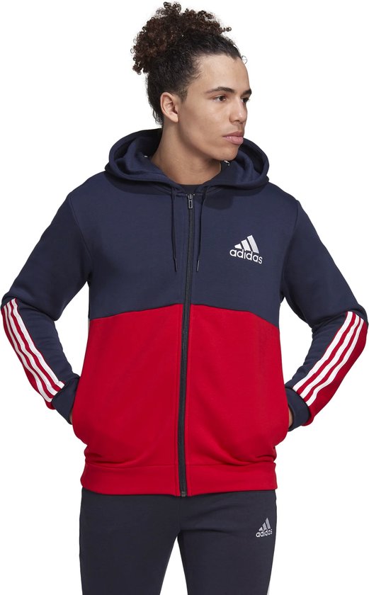 Adidas sweat à capuche avec zip polaire - Taille S - color block | bol.com