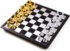 Afbeelding van het spelletje Schaakbord 25x25 cm - Magnetisch - Goud en Zilver - Middeleeuws - Opvouwbaar - Reis Set