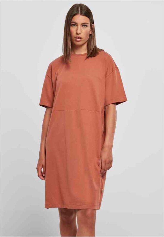 Urban Classics - Organic Oversized Slit Tee Korte jurk - 5XL - Oranje