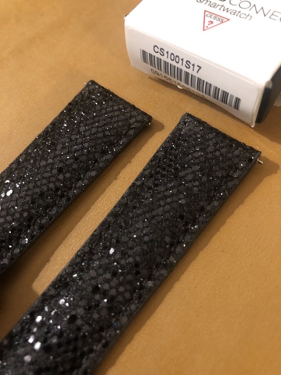 Horlogebandje Guess connect smartwatch zwart glitter band voor 41mm kastmaat