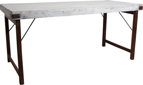 Raw Materials - Inklapbare eettafel - Gerecycled hout - Wit - 160 cm