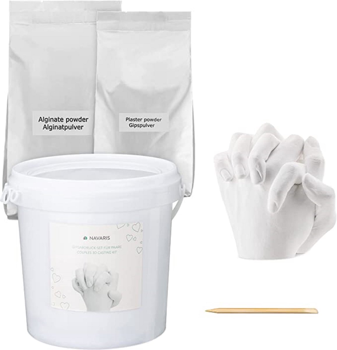 Goedkoopste Handafdrukset , Handen Casting Kit , Handafdruk Set voor Koppels voor vele Gelegenheden, 3D Hand Molding Kit all-in-one Hand-Casting Kit met Alginaat en Gips,Doe-Het-Zelf / Babygeschenkset