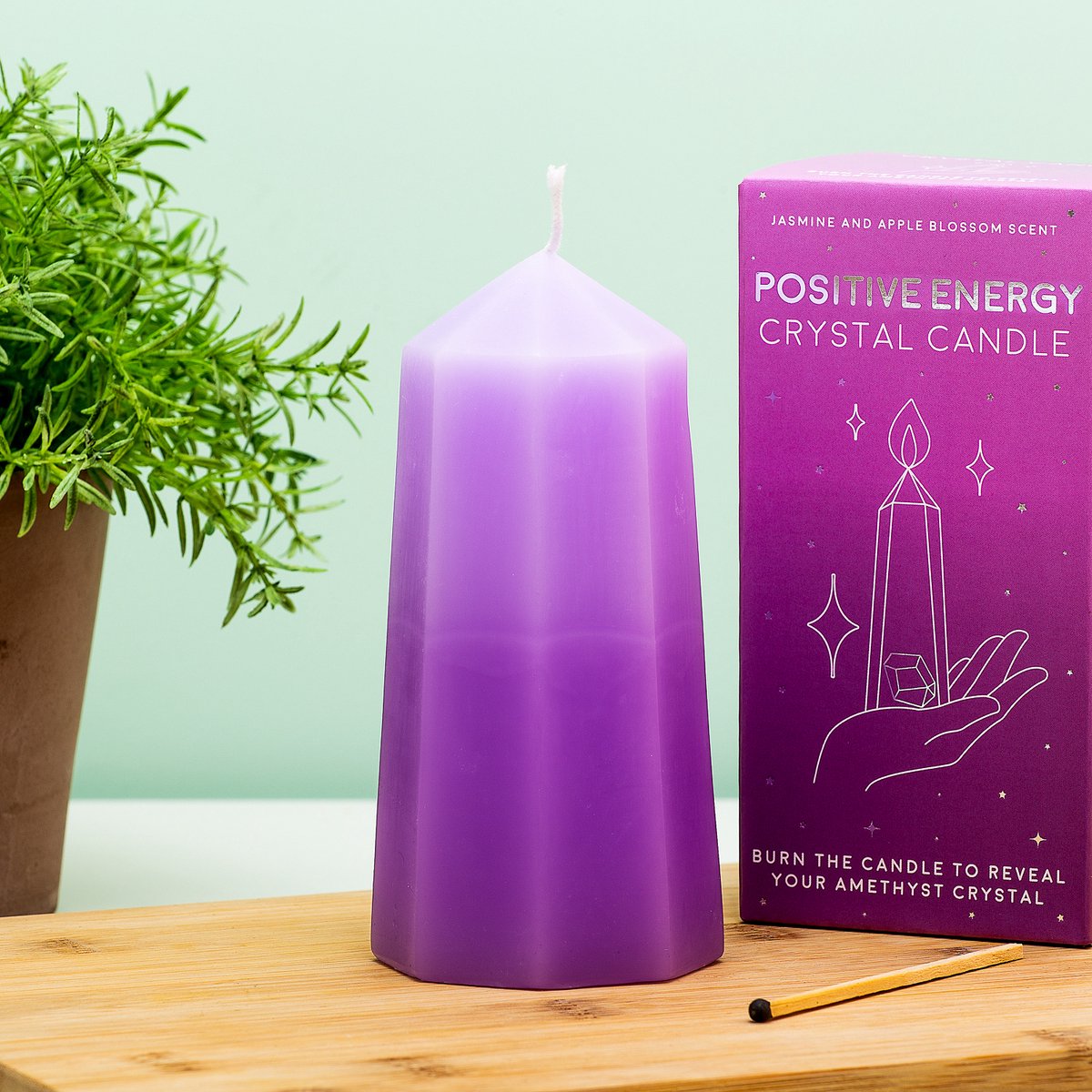 Gift Republic Kristalvormige Kaars Met Amethist