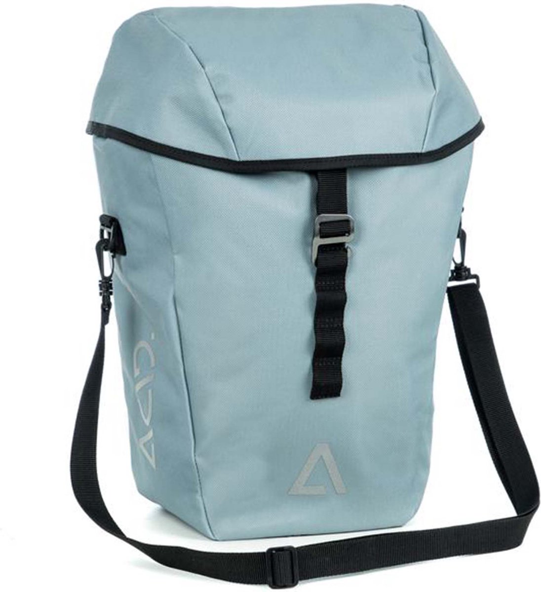 ACID Fietstas CITY 20 SMLink - Reflecterende elementen - Regenhoes - Inh. 20L - Nylon - L47xB30xH15 cm - Grijs