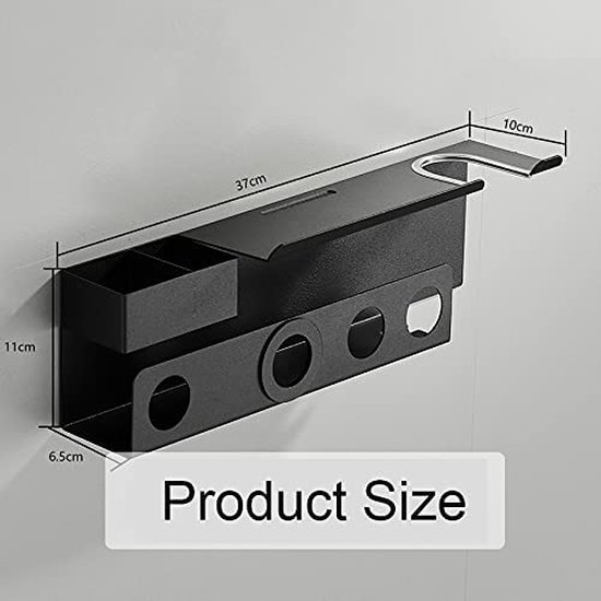 simpletome Föhnhouder Wandgemonteerde Voor Alle Magnetische Hogesnelheidsföhns Met Stekker En Snoerorganisatorhaak (ABS kunststof, Grijs