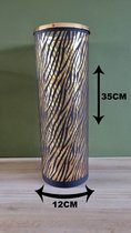 Mars & More - Windlicht/Theelichthouder SET - Cilinder - Goud Zebra