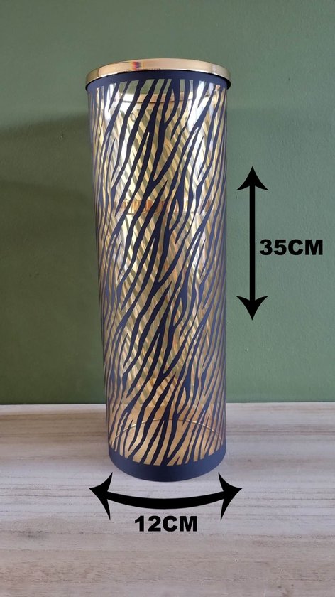 Mars & More - Windlicht/Theelichthouder SET - Cilinder - Goud Zebra