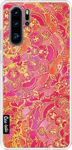 Casetastic Huawei P30 Pro Hoesje - Softcover Hoesje met Design - Hot Pink Barroque Print