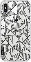 Casetastic Apple iPhone XS Max Hoesje - Softcover Hoesje met Design - Abstraction Lines Black Transparent Print